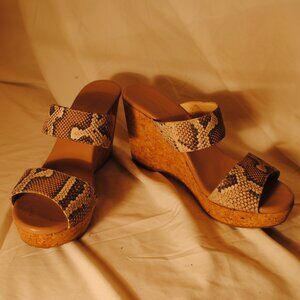 JIMMY CHOO SZ 10 WOMENS SNAKE PRINT PLATFORM CORK WEDGE